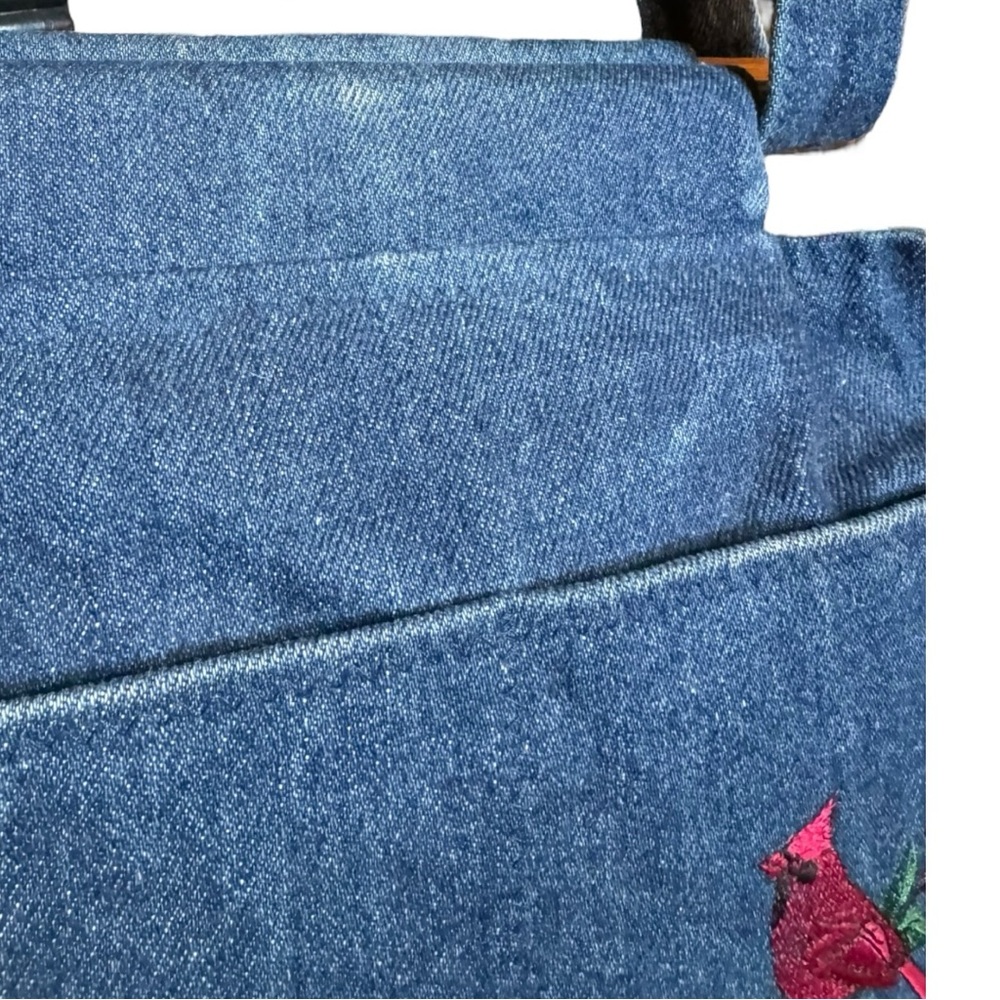 Bag Lady Embroidered Denim Cardinal Spring Bag - Picture 14 of 15